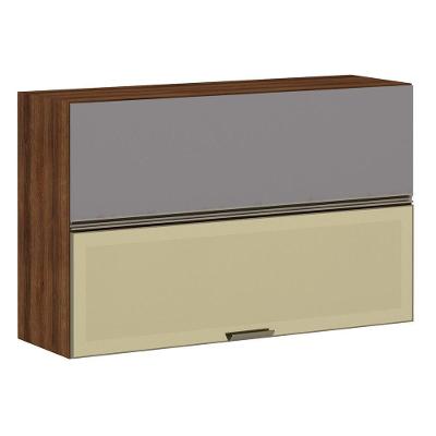 Armário Aéreo 120cm 2 Portas Bronze Dourado Com Cinza Puro