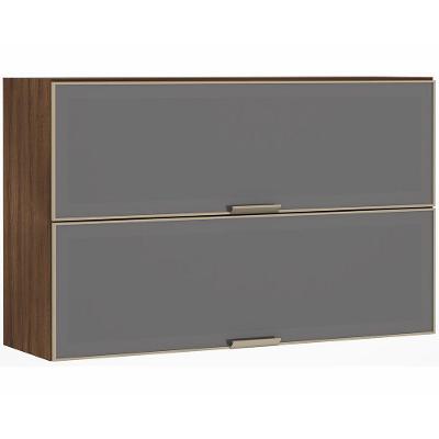 Armário Aéreo 120cm 2 Portas Inox Com Prata Dourado