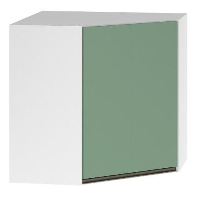 Armário Canto Diagonal 2 Portas Branco Polar C/Verde