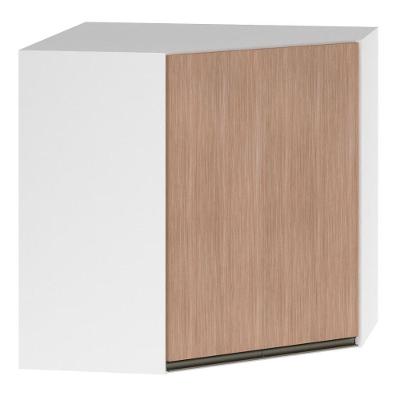 Armário Canto Diagonal 2 Portas Branco Polar C/Cumaru