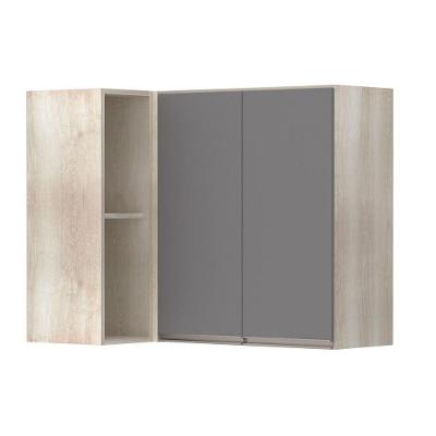 Armário Canto Reto Conjugado 2 Portas C/Nicho Legno Crema