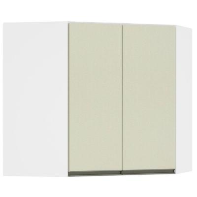 Armário Canto Diagonal 2 Portas Branco Polar C/Kashmir