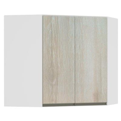 Armário Canto Diagonal 2 Portas Branco Polar C/Legno Crema