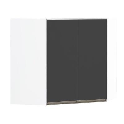 Armário Canto Diagonal 2 Portas Branco Polar C/Preto