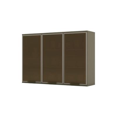 Armário Aéreo 03 Portas Com Vidro 120 Cm Connect Henn Duna