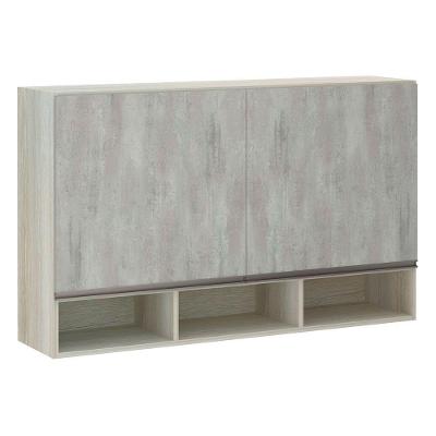 Armário 120cm 2 Portas C/Nicho Legno Crema C/Concreto
