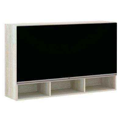 Armário 120cm 2 Portas C/Nicho Legno Crema C/Preto Tx