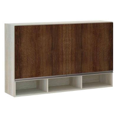 Armário 120cm 2 Portas C/Nicho Legno Crema C/Nogueira