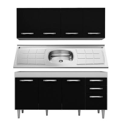 Armário Aéreo Panamá e Balcão Gabinete áustria com Pia Inox