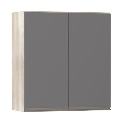 Armário 70cm 2 Portas Luci Legno Crema C/Cinza Puro