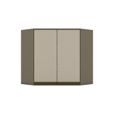 Armário Aéreo Canto Oblíquo 02 Portas Connect Henn Duna Com Cristal