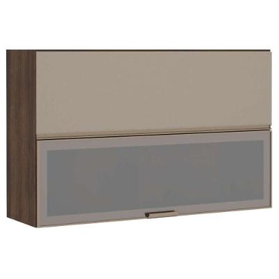 Armário Aéreo 120cm 2 Portas Prata Dourado Com Connect