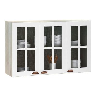 Armário Aéreo 120cm 3 Portas Janelinha Crema Com Branco Pet