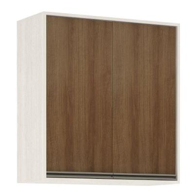 Armário Aéreo De Cozinha 80cm 2 Portas 2 Prateleiras Linea