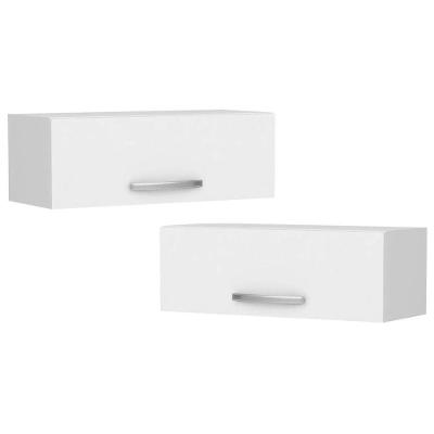 Kit 2 Armários Aéreos Geladeira 70cm 1 Porta Veneza Branco