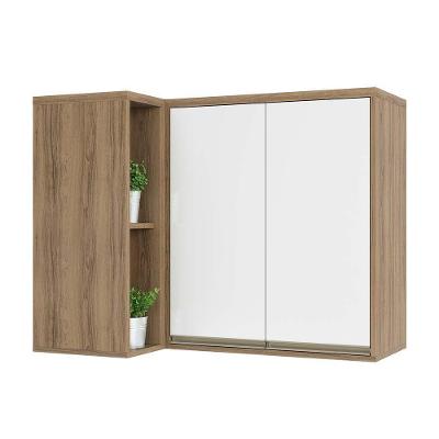 Armário Aéreo Canto Reto 95cm 2 Portas 1 Prateleira Mel