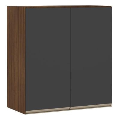 Armário Para Cozinha 70 Cm 2 Portas Dourado Com Preto Txt