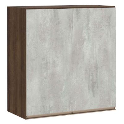 Armário Para Cozinha 70 Cm 2 Portas Dourado Com Concreto
