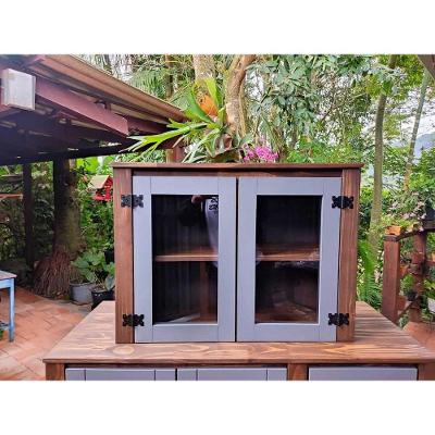 Aéreo 0,80m 2 Portas sem Vidro detalhes em Cinza de Madeira