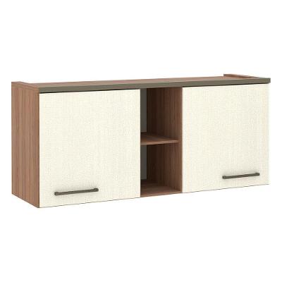 Armário Aéreo Modulado 2 Portas 165cm Vanilla C/Linho
