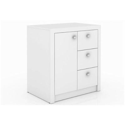 Armário 03 Gavetas E 01 Porta Para Home Office Branco