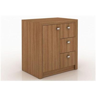 Armário 03 Gavetas E 01 Porta Para Home Office Amendoa