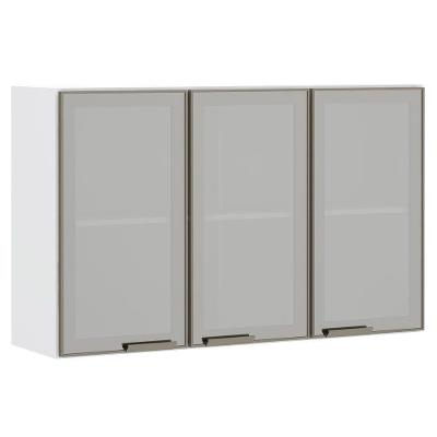 Armário Aéreo 120cm 3 Portas Em Inox E Vidro Reflecta Prata