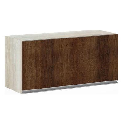 Armário Basculante 80cm 1 Porta Lis Legno Crema C/Nogueira