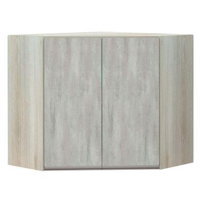Armário Canto Diagonal 2 Portas Legno Crema C/Concreto