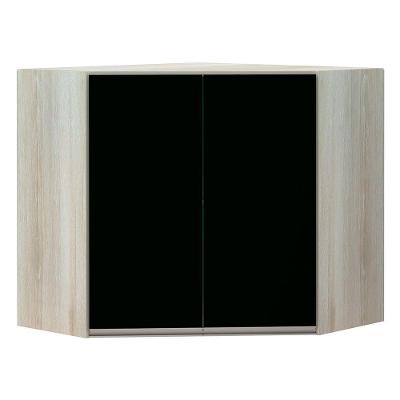 Armário Canto Diagonal 2 Portas Legno Crema C/Preto Tx