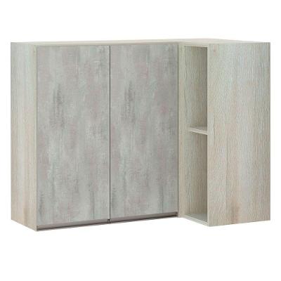 Armário Canto Reto Conjugado 2 Portas C/Nicho Legno Crema