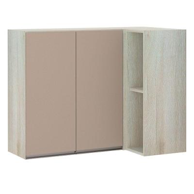 Armário Canto Reto Conjugado 2 Portas C/Nicho Legno Crema