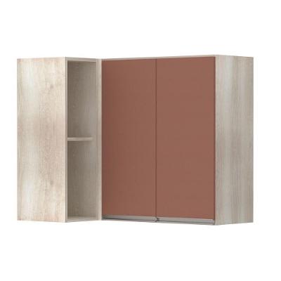 Armário Canto Reto Conjugado 2 Portas C/Nicho Legno Crema