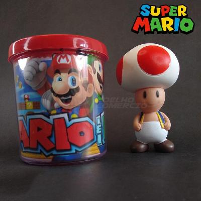 Kit Boneco Toad Cogumelo 10Cm + Caneca Super Mario 350Ml