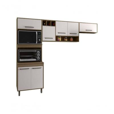 Cozinha Compacta 7 Portas Lisboa Oak/Off White - Poliman