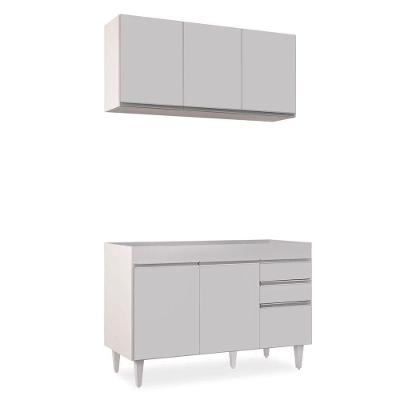 Kit Armário Aéreo Balcão Branco 120cm