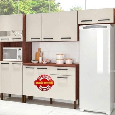 Cozinha Versalhes 3 Peças Em Mdp Nicho Para Micro Ondas Paraná Nogueira E Off White