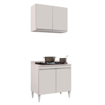 Kit Armário Aéreo Balcão Para Cooktop 02s Branco 80cm