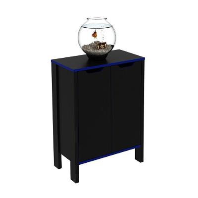 Armário 2 Portas Para Escritório Me4164 Mdp Preto/Azul
