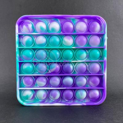 Pop It Tie Dye Quadrado Anti Stress Verde E Roxo