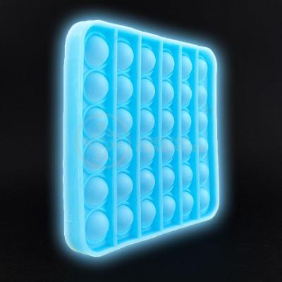 Pop It Brilha No Escuro Quadrado Anti Stress Azul