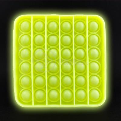 Pop It Brilha No Escuro Quadrado Anti Stress Amarelo