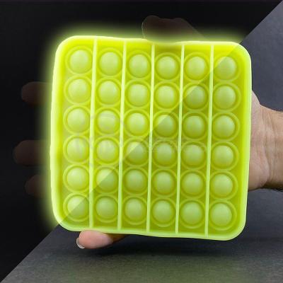 Pop It Brilha No Escuro Fluorescente Anti Stress Amarelo