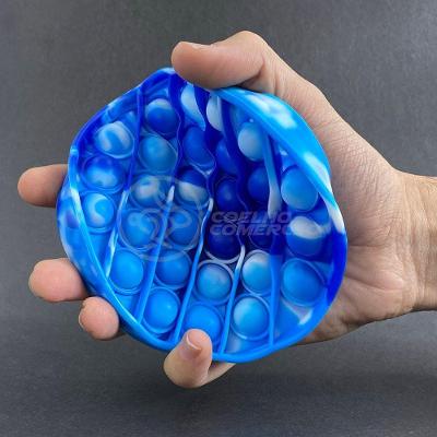 Pop It Tie Dye Circular Anti Stress Bolha Azul