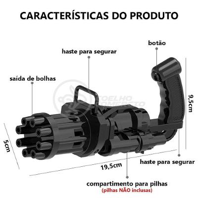 Máquina Elétrica Lança Bolhas Sabão Preto