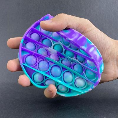 Pop It Tie Dye Circular Anti Stress Roxo E Verde