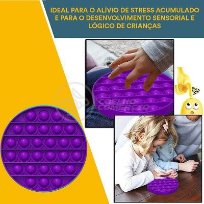 Pop It Circular Anti Stress Estourar Bolha Roxo