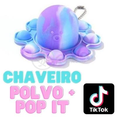 Chaveiro Polvo Reversível Pop It Anti Stress Apertar Tiktok