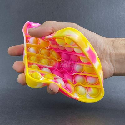 Pop It Tie Dye Quadrado Anti Stress Amarelo E Rosa
