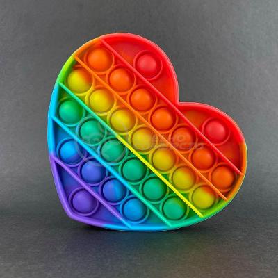 Pop It Coração Anti Stress Arco Íris